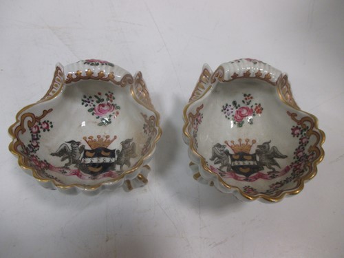 Lot 20 - Two Samson armorial scroll salts and a...