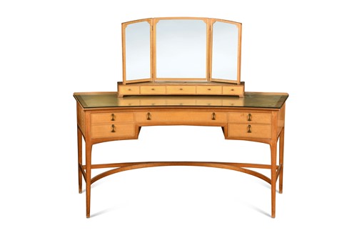Lot 197 - Edward Barnsley, an obeche veneer and solid idigbo dressing table, circa 1969