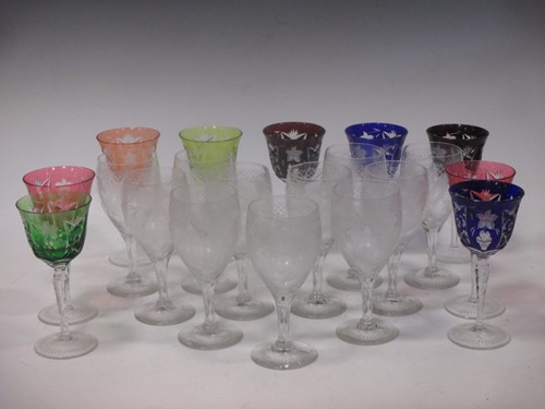 Lot 78 - A collection of goblet wine glasses and...