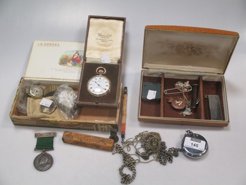 Lot 145 - A rolled gold Vertex pocket watch, a silver...