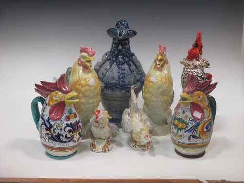 Lot 24 - Collection of model china cockerells and a...