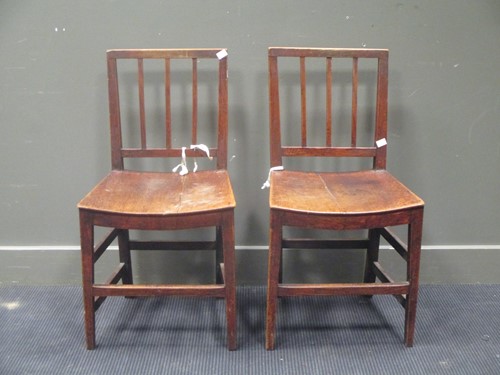 Lot 533 - A pair of late 19th century stick back chairs...