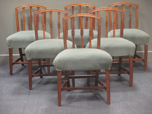 Lot 417 - Six 19th century mahogany dining chairs with...