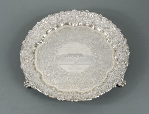 Lot 408 - A George IV silver presentation salver
