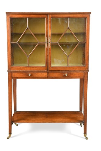 Lot 494 - A mahogany display cabinet, 19th century