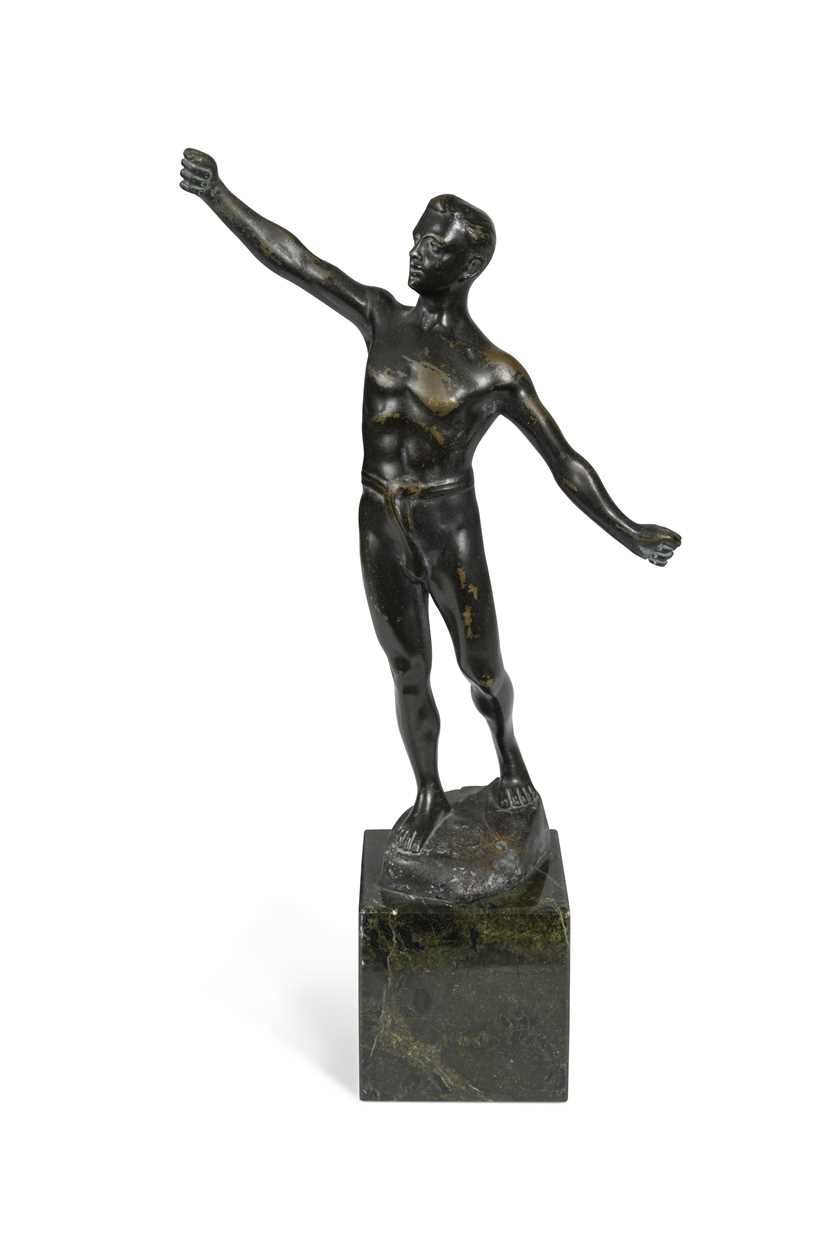 Lot 21 - Julius Schmidt-Felling (German, 1835-1920), a bronze model of an athlete