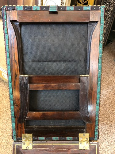Lot 327 - A Regency rosewood and brass inlaid gout stool