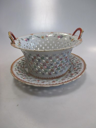 Lot 41 - An 18th century Chinese famille rose pierced...