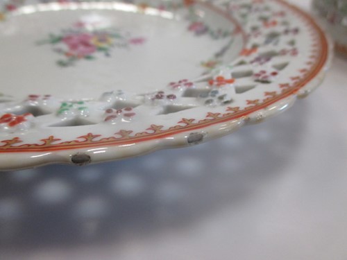 Lot 41 - An 18th century Chinese famille rose pierced...