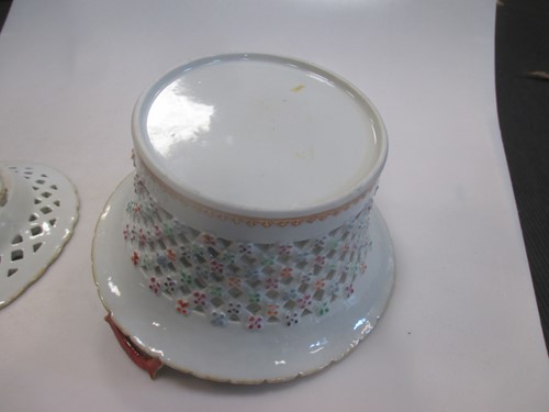 Lot 41 - An 18th century Chinese famille rose pierced...