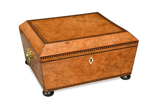 Lot 412 - A George III birds eye maple work box