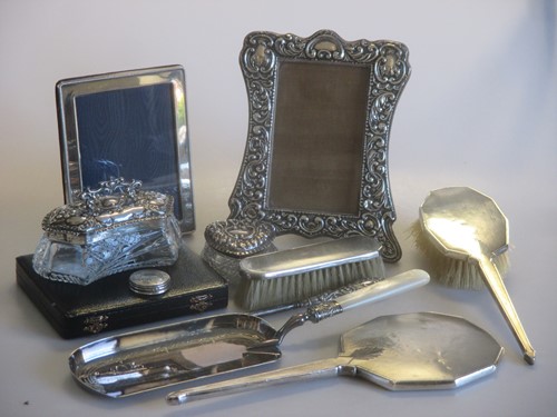 Lot 178 - 2 silver photograph frames, together with a...