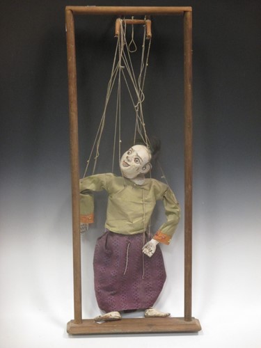 Lot 50 - An early 20th century Japanese figure puppet...
