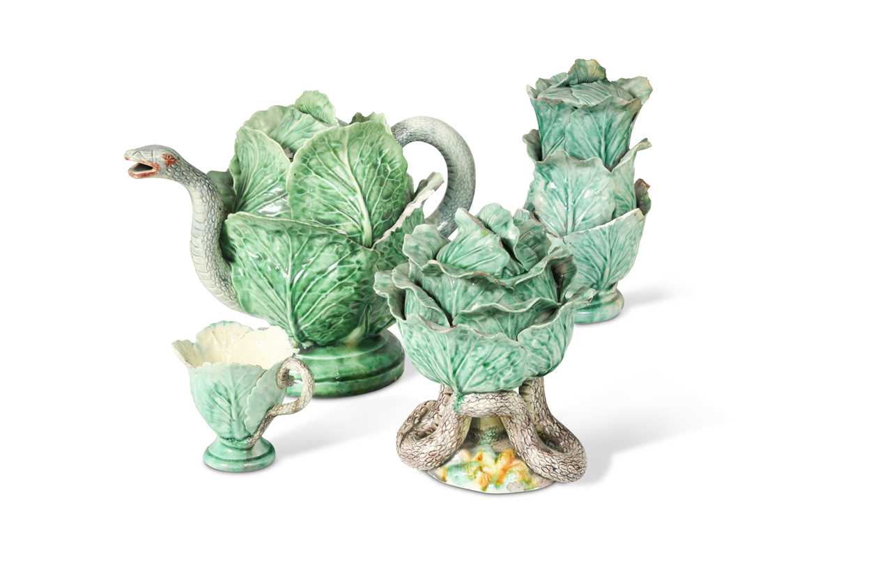 Lot 208 - A Jose Cunha Portuguese Palissy part tea service