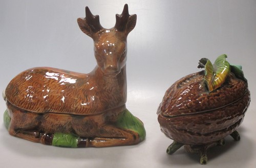 Lot 2 - A Michel Caugant tureen, modelled as a deer; a...