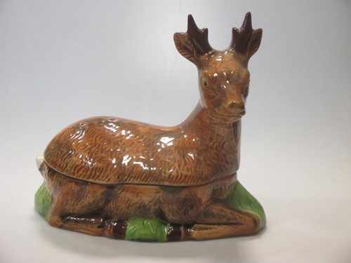 Lot 2 - A Michel Caugant tureen, modelled as a deer; a...