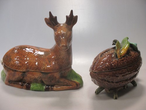 Lot 2 - A Michel Caugant tureen, modelled as a deer; a...