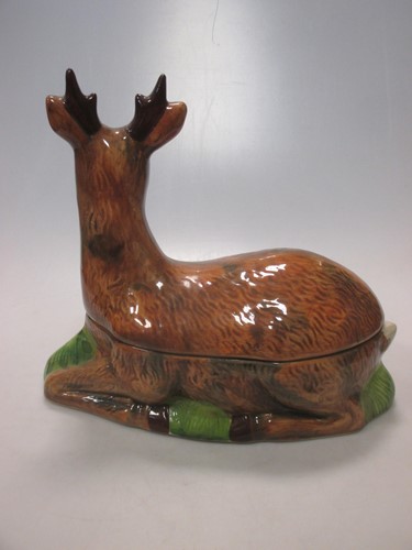 Lot 2 - A Michel Caugant tureen, modelled as a deer; a...