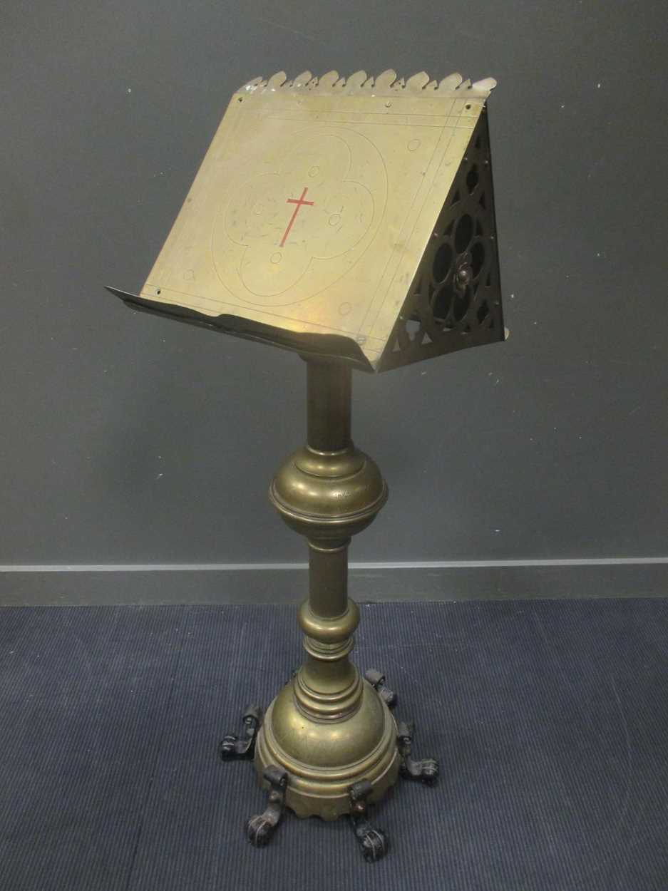 Lot 345 - A mid 19th century brass lecturn dated 1888
