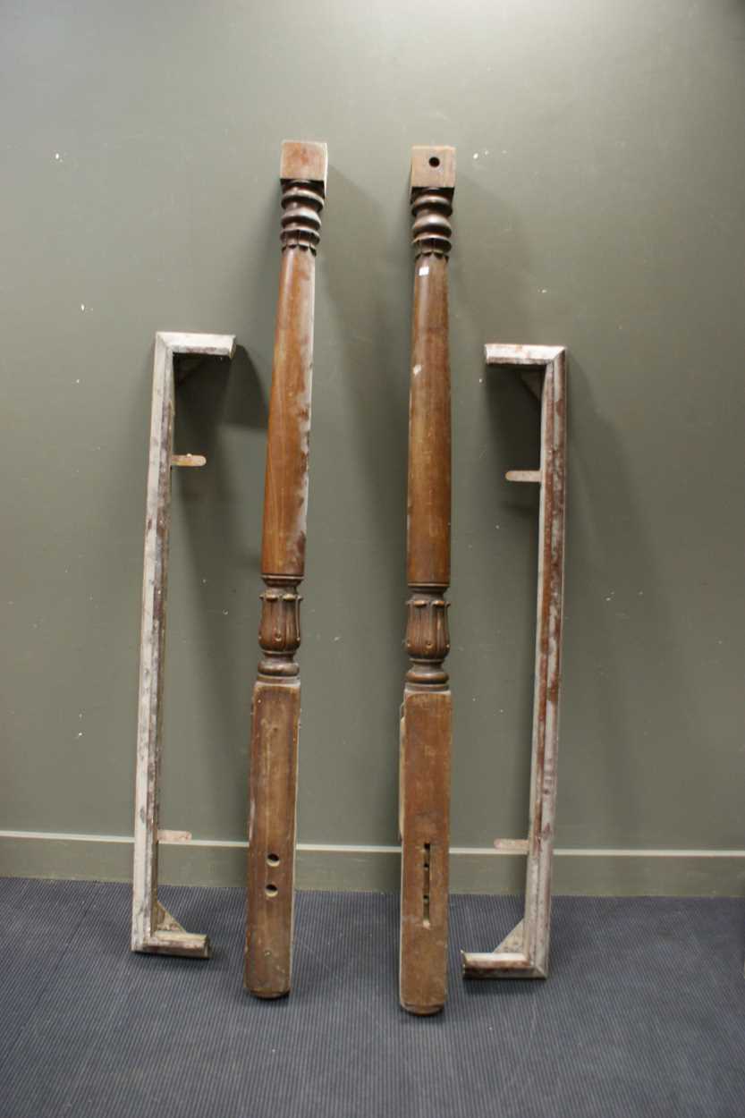 Lot 354 - A pair of early Victorian mahogany bed posts...