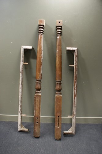 Lot 354 - A pair of early Victorian mahogany bed posts...