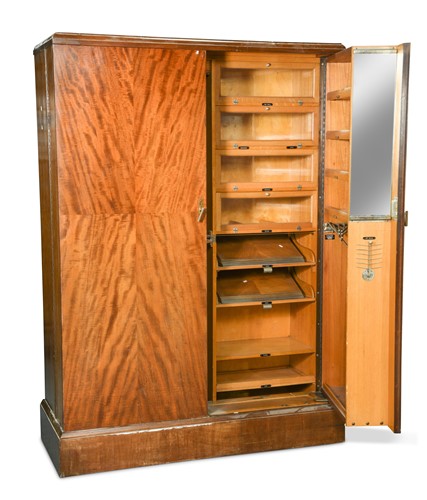 Lot 147 - An Art Deco walnut compactum wardrobe
