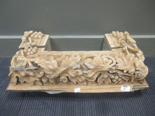 Lot 447 - Fourteen carved pine column capitals, 20 x 61...