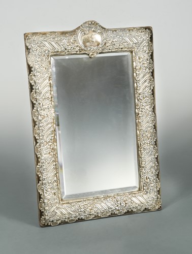 Lot 415 - A Victorian silver mounted easel back dressing table mirror