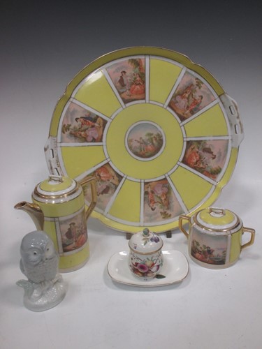 Lot 98 - A modern continental oval tray with matching...