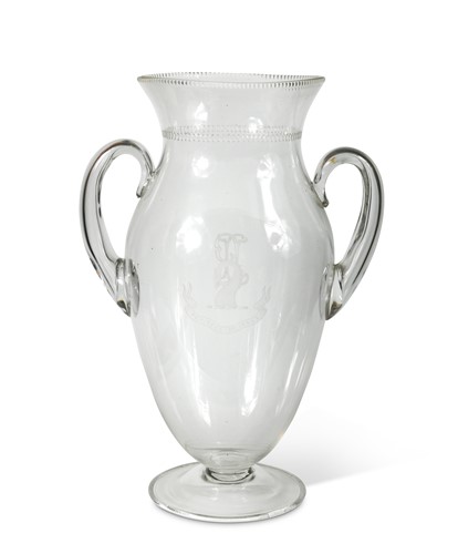 Lot 425 - A large two-handled glass vase