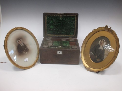 Lot 92 - A Victorian rosewood travelling toilet and...