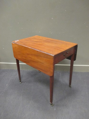 Lot 317 - A Georgian mahogany Pembroke table, fitted...