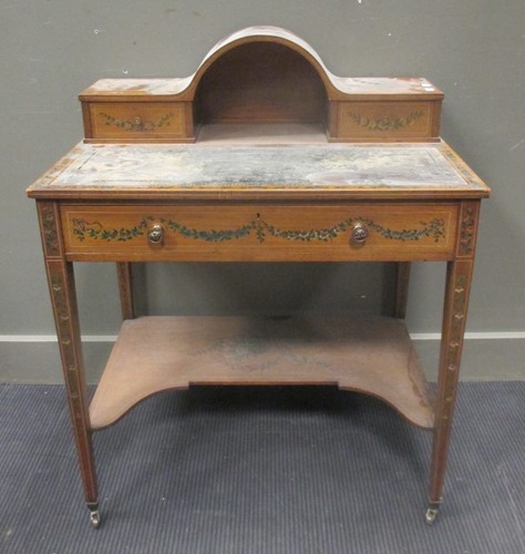 Lot 319 - An Edwardian painted bonheur du jour with...