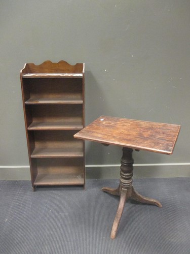 Lot 318 - A rectangular top tripod table, 66 x 61 x...