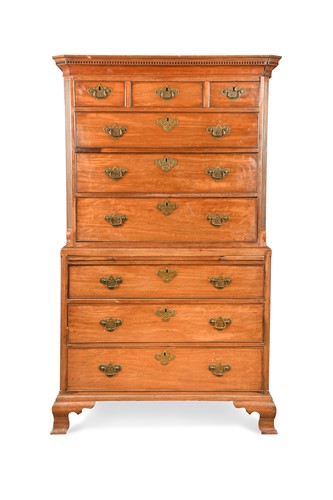 Lot 484 - A George III mahogany chest on chest
