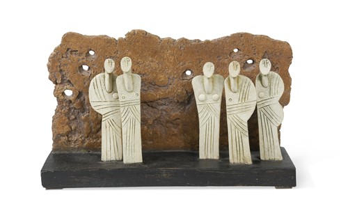 Lot 29 - John Maltby (British, 1936-2020), 5 Figures and a Hedge