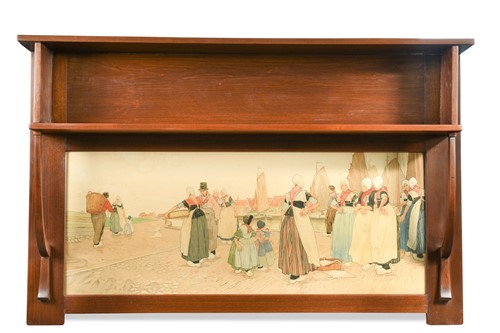Lot 125 - Liberty & Co., an Art Nouveau stained beech overmantle