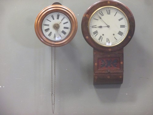 Lot 115 - A postman's alarm wall clock, a Vienna type...