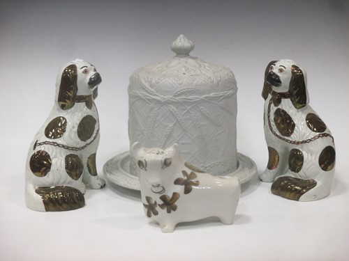 Lot 84 - A Victorian pottery stilton stand and cover...