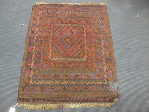 Lot 503 - A Mashwani rug 145 x 115cm, a Beluchi rug 112...