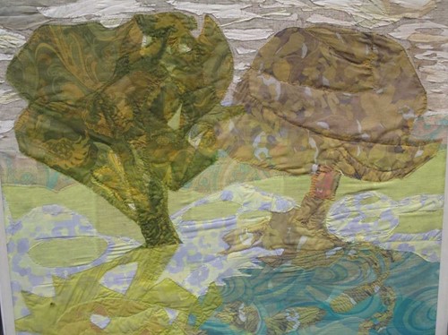 Lot 212 - Hatfield Park' - embroidery of two trees on a...