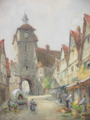 Lot 262 - B McGUINNESS An old tower in Bavaria, signed...