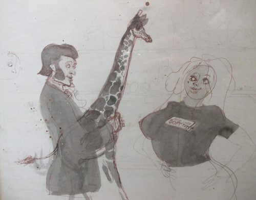 Lot 229 - D STANLEY, Riga, signed w/c 20.5x30. a sketch...