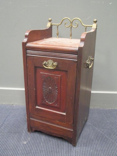 Lot 415 - An Edwardian purdonium with brass handles...