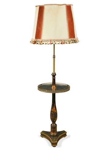 Lot 558 - A Chinoiserie decorated standard lamp