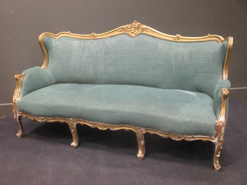 Lot 357 - A 19th Century Italian giltwood settee 107x208cm