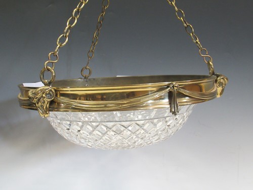 Lot 606 - Two brass chandeliers, 32cm wide