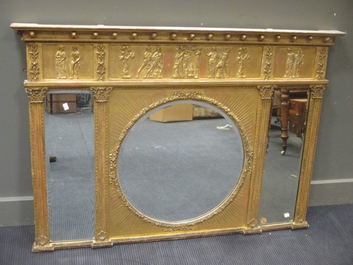 Lot 337 - A Regency style neo-classical gilt gesso...
