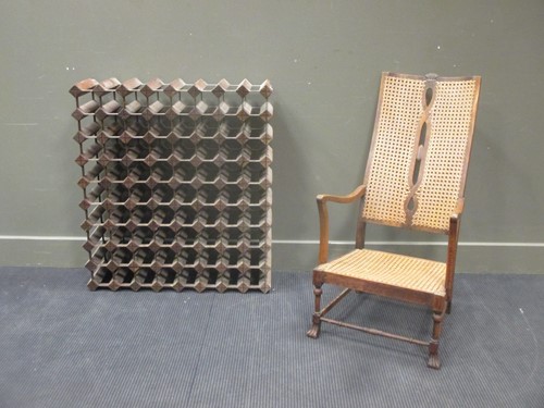 Lot 374 - An 20th century caned armchair together with a...