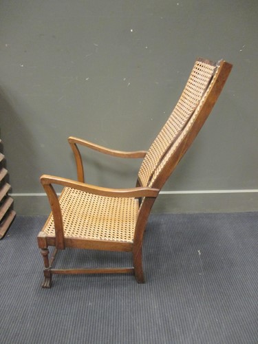 Lot 374 - An 20th century caned armchair together with a...